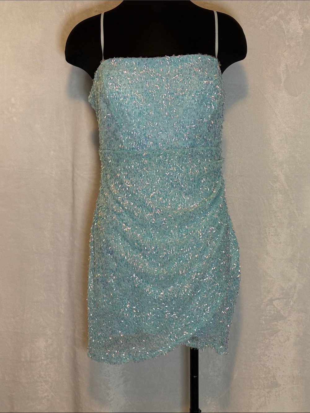 Sparkle Mini Dress in Light Blue